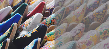 Example image of slippers in various colours