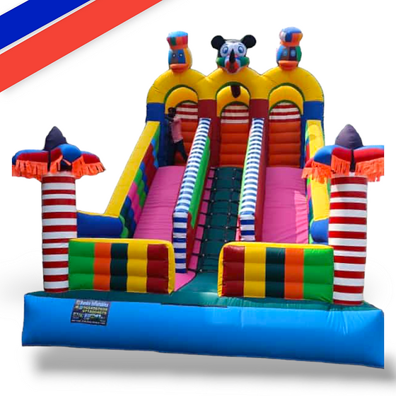 Mickey Mouse Bouncy Castle Jhula with 3 Slides - 12x18Ft | Order Online | Best Price ₹ 75000 | Buy from Wonderides