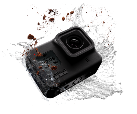 GoPro HERO-8 +Dual Battery Charger+64 GB Card + 2 Battery + C Type Cable