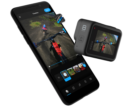 GoPro HERO-8 +Dual Battery Charger+64 GB Card + 2 Battery + C Type Cable