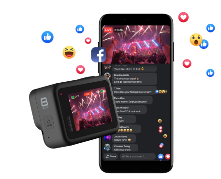 GoPro HERO-8 +Dual Battery Charger+64 GB Card + 2 Battery + C Type Cable